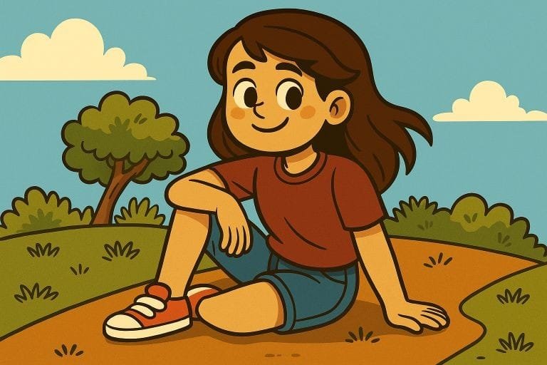 Criança saudável brincando ao ar livre